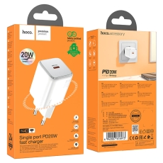 Reiseladegerät Hoco N40 Single Port 20W Fast Charger, White