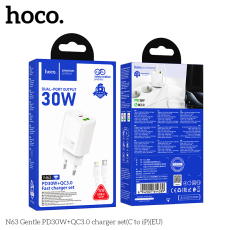 Reiseladegerät Hoco N63 Gentle PD 30W+QC 3.0 Type-C auf Lightning