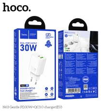 Reiseladegerät Hoco N63 Gentle PD 30W+QC3.0 USB-C,Adapter
